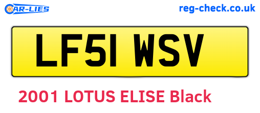 LF51WSV are the vehicle registration plates.