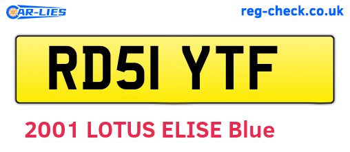 RD51YTF are the vehicle registration plates.