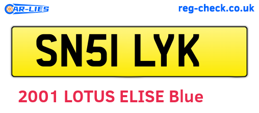 SN51LYK are the vehicle registration plates.