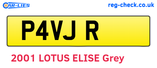 P4VJR are the vehicle registration plates.
