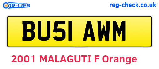 BU51AWM are the vehicle registration plates.