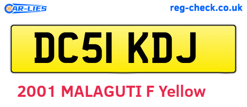 DC51KDJ are the vehicle registration plates.