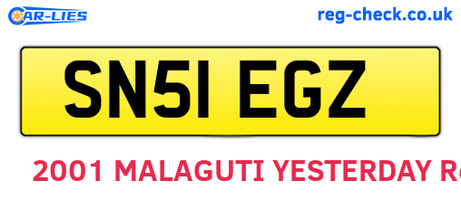 SN51EGZ are the vehicle registration plates.