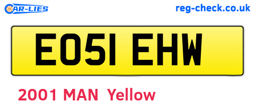 EO51EHW are the vehicle registration plates.