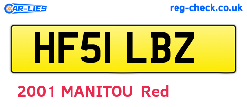 HF51LBZ are the vehicle registration plates.