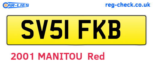 SV51FKB are the vehicle registration plates.