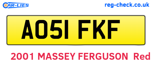 AO51FKF are the vehicle registration plates.