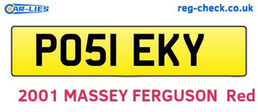 PO51EKY are the vehicle registration plates.