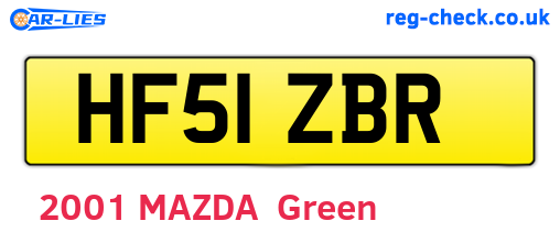 HF51ZBR are the vehicle registration plates.