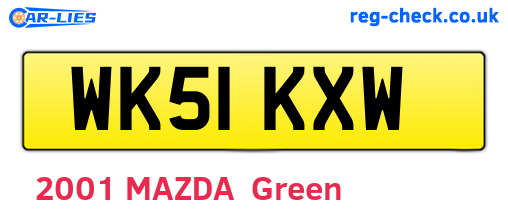 WK51KXW are the vehicle registration plates.