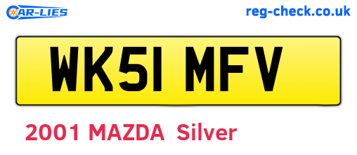WK51MFV are the vehicle registration plates.