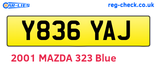 Y836YAJ are the vehicle registration plates.