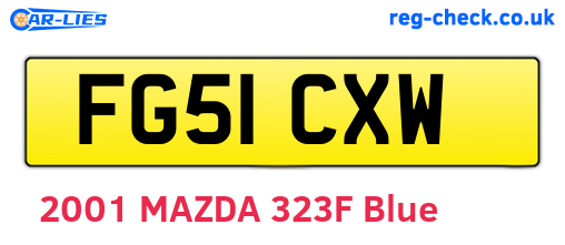 FG51CXW are the vehicle registration plates.