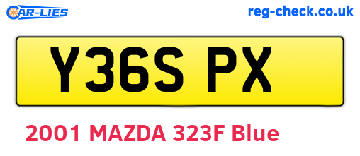 Y36SPX are the vehicle registration plates.