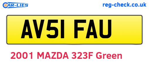 AV51FAU are the vehicle registration plates.