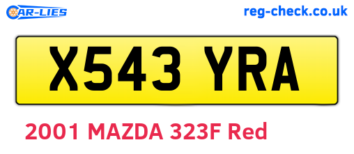 X543YRA are the vehicle registration plates.