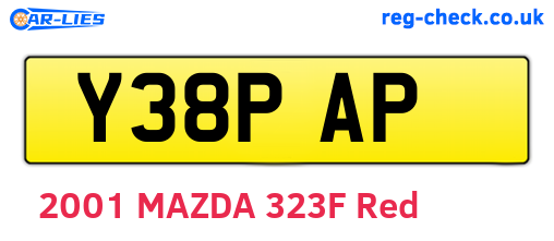 Y38PAP are the vehicle registration plates.