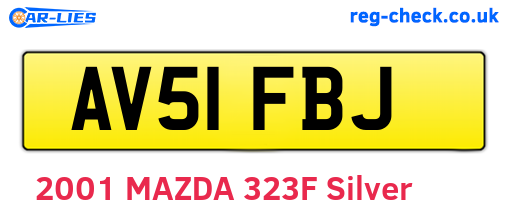 AV51FBJ are the vehicle registration plates.
