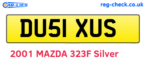 DU51XUS are the vehicle registration plates.