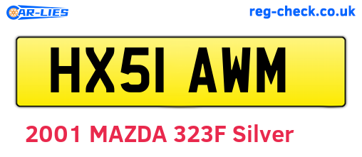HX51AWM are the vehicle registration plates.