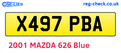 X497PBA are the vehicle registration plates.