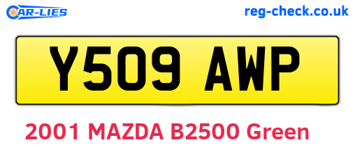 Y509AWP are the vehicle registration plates.