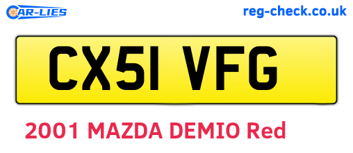 CX51VFG are the vehicle registration plates.