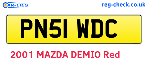 PN51WDC are the vehicle registration plates.