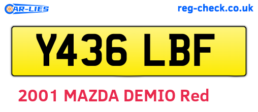 Y436LBF are the vehicle registration plates.