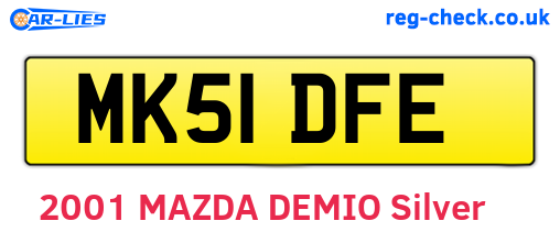 MK51DFE are the vehicle registration plates.