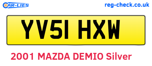 YV51HXW are the vehicle registration plates.