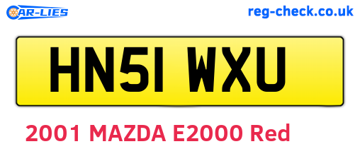 HN51WXU are the vehicle registration plates.