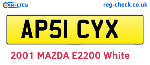 AP51CYX are the vehicle registration plates.