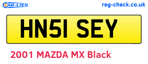 HN51SEY are the vehicle registration plates.