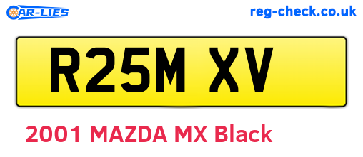 R25MXV are the vehicle registration plates.