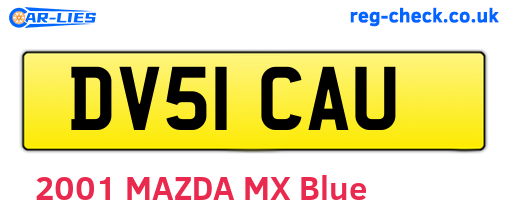 DV51CAU are the vehicle registration plates.