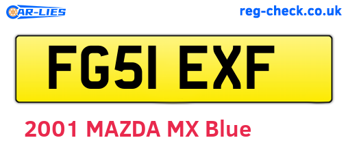 FG51EXF are the vehicle registration plates.