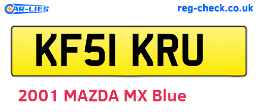 KF51KRU are the vehicle registration plates.
