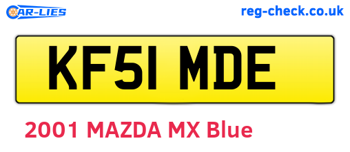 KF51MDE are the vehicle registration plates.