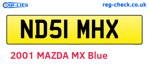 ND51MHX are the vehicle registration plates.