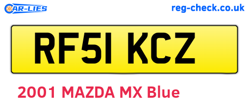 RF51KCZ are the vehicle registration plates.