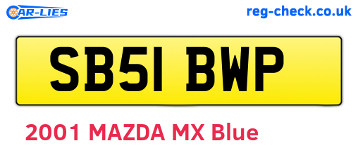 SB51BWP are the vehicle registration plates.