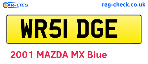 WR51DGE are the vehicle registration plates.