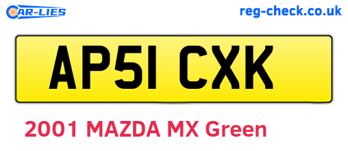 AP51CXK are the vehicle registration plates.