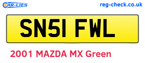 SN51FWL are the vehicle registration plates.