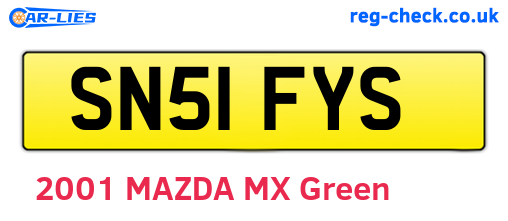 SN51FYS are the vehicle registration plates.