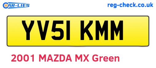 YV51KMM are the vehicle registration plates.