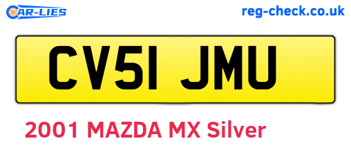 CV51JMU are the vehicle registration plates.