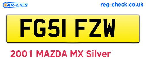 FG51FZW are the vehicle registration plates.