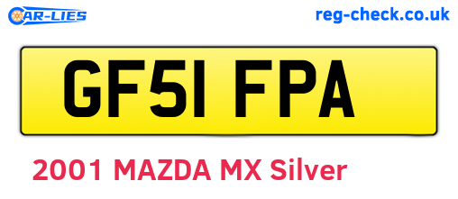 GF51FPA are the vehicle registration plates.